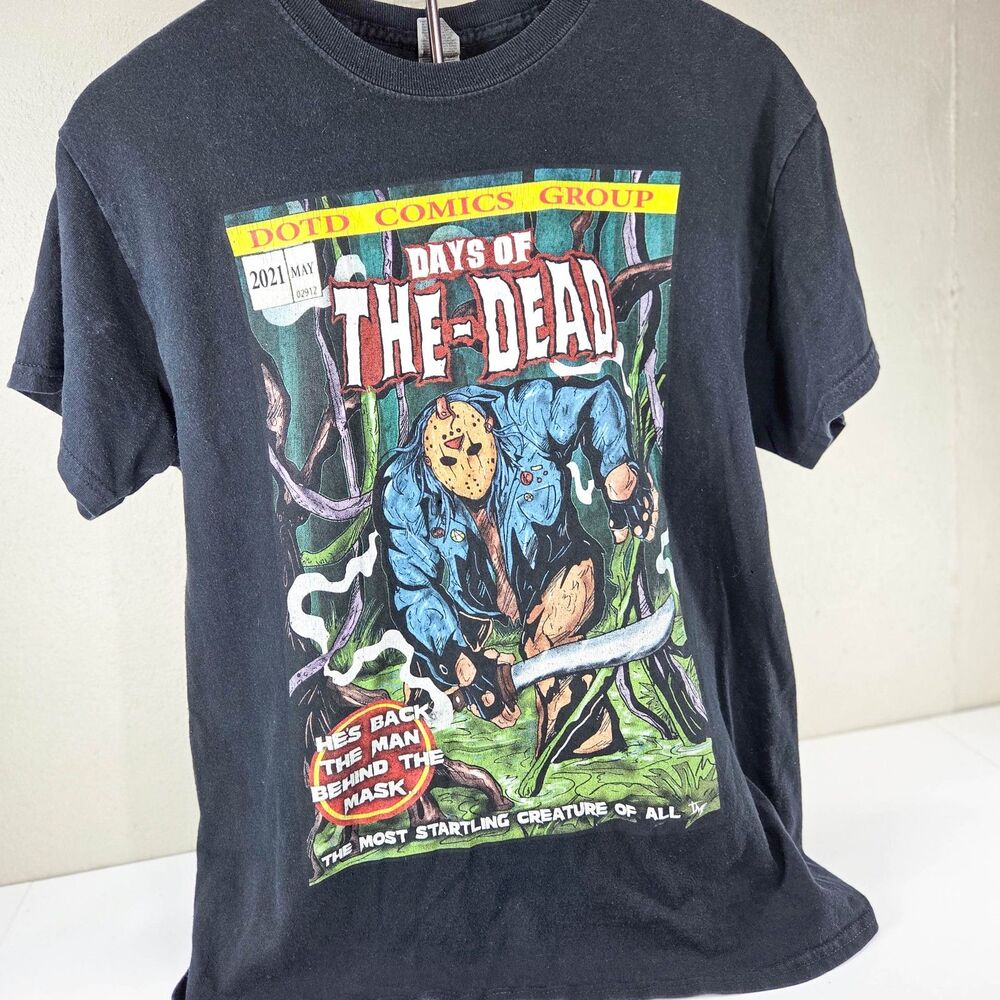 2021 Days of the Dead Friday the 13th Horror Graphic Black T-Shirt Men’s Medium